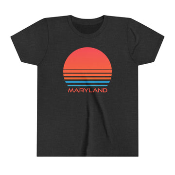 Buy dark-grey-heather Maryland Youth Shirt - Retro 80s Maryland Kid's T-Shirt
