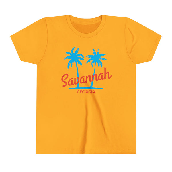 Savannah, Georgia Youth Shirt - Retro Palm Tree Savannah Kid's T-Shirt