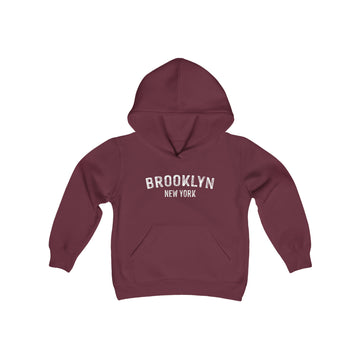 Buy maroon Brooklyn, New York Youth Hoodie