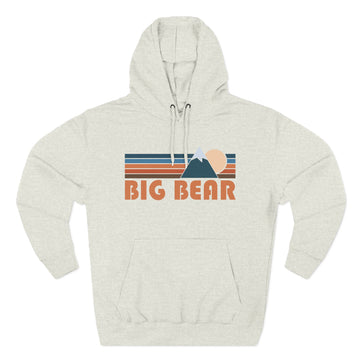 Buy oatmeal-heather Big Bear, California Hoodie - Retro Mountain Unisex Sweatshirt