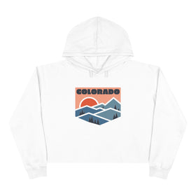 Women's Colorado Crop Hoodie - Premium Mountain Crop Colorado Sweatshirt