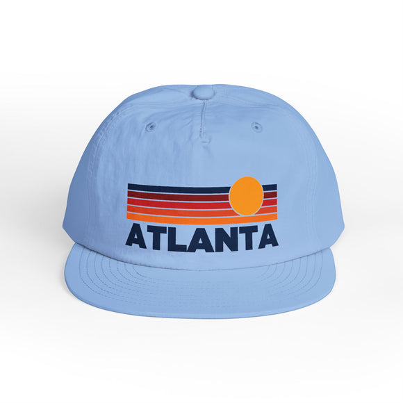 Atlanta, Georgia retro sunset Surf Cap | vintage striped sun state hat