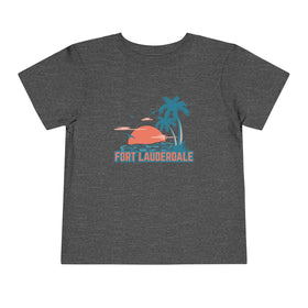 Fort Lauderdale, Florida Toddler T-Shirt - Retro Palm Tree Toddler Fort Lauderdale Shirt