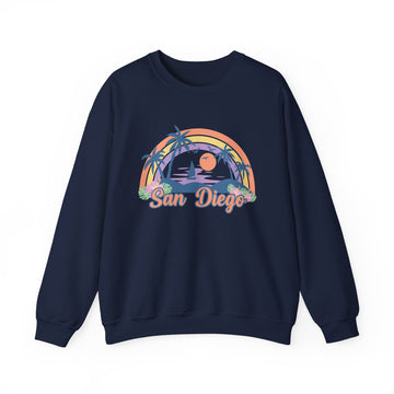 San Diego, California Sweatshirt - Unisex Retro Beach Crewneck San Diego Sweatshirt - 0
