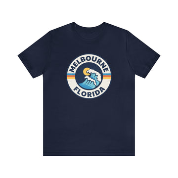 Buy navy Melbourne, Florida T-Shirt - Retro Unisex Melbourne Shirt - Wave Circle