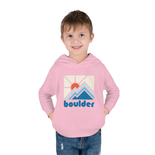 Boulder, Colorado Toddler Hoodie - Minimal Style Unisex Boulder Toddler Sweatshirt