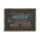 Aspen, Colorado Ski Town Throw Blanket | Mountain Woven Blanket-5