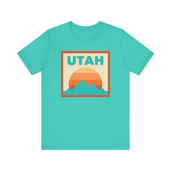Retro Utah T-Shirt, Mountain Sun Tee, Unisex Graphic Shirt, Vintage Utah Top, Outdoor Adventure Clothing