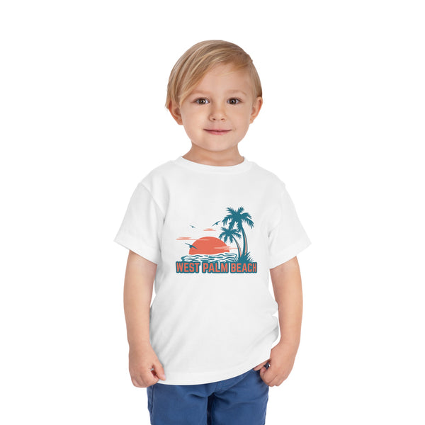 West Palm Beach, Florida Toddler T-Shirt - Retro Palm Tree Toddler West Palm Beach Shirt