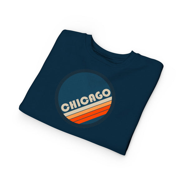Chicago, Illinois Toddler Sweatshirt - Retro Chicago Toddler Crewneck Sweatshirt