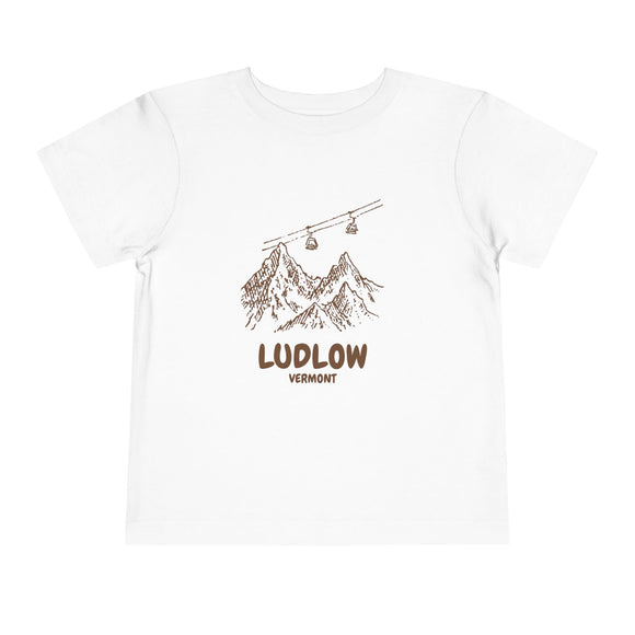Ludlow, Vermont Toddler T-Shirt — Vintage Gondola Ski Mountain Tee