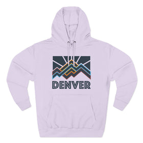 Buy lilac Denver, Colorado Hoodie - Retro Mountain Unisex Sweatshirt