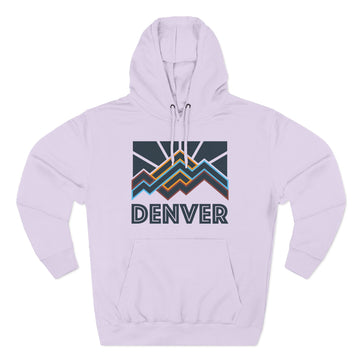 Buy lilac Denver, Colorado Hoodie - Retro Mountain Unisex Sweatshirt