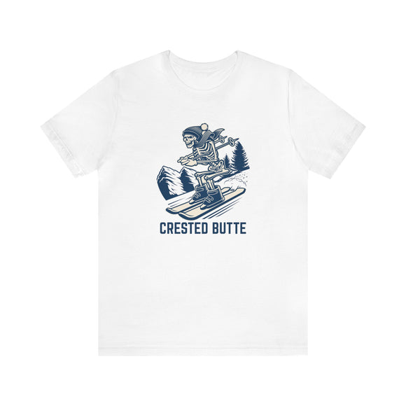 Crested Butte, Colorado T-Shirt - Skeleton Skier Unisex Crested Butte Shirt