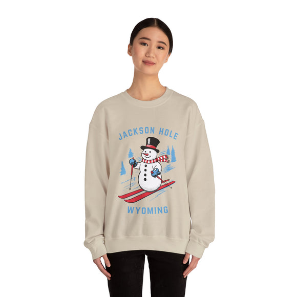 Jackson Hole, Wyoming Sweatshirt - Ski Snowman Graphic Crewneck