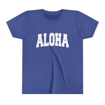 Buy heather-true-royal Aloha Youth Graphic Tee - Kids T Shirt