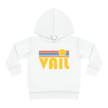 Buy white Vail, Colorado Toddler Hoodie - Retro Sunrise Unisex Vail Toddler Sweatshirt