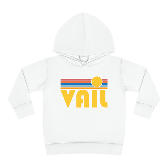 Vail, Colorado Toddler Hoodie - Retro Sunrise Unisex Vail Toddler Sweatshirt