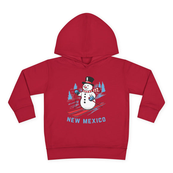 New Mexico Toddler Hoodie - Unisex Skiing Snowman New Mexico Sweatshirt