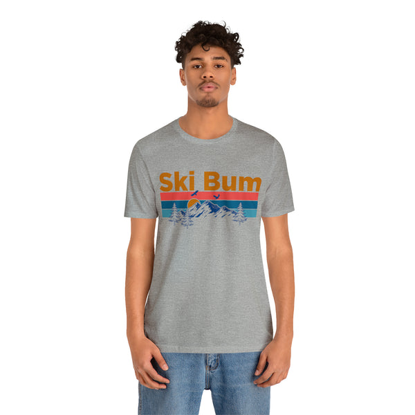 Ski Bum T-Shirt - Mountain Sunset Unisex Ski Bum Shirt