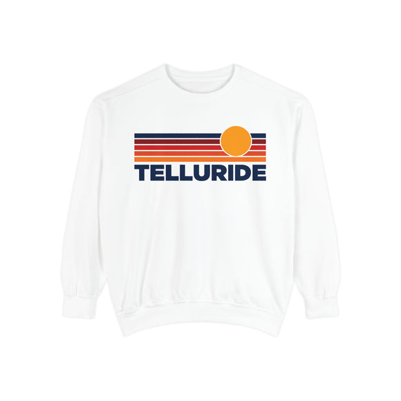 Telluride, Colorado Sunset Stripes Sweatshirt | Comfort Colors - 100% Cotton