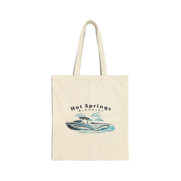 Hot Springs, Arkansas Wakeboard Boat Canvas Tote Bag - 15" x 16"
