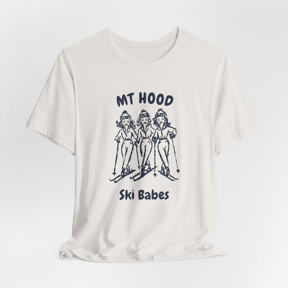 Mt Hood, Oregon Ski Babes T‑Shirt — Retro Skiing Graphic Tee
