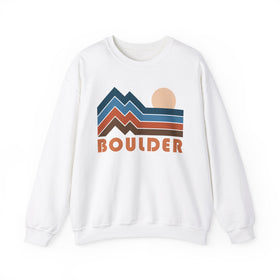 Boulder, Colorado Sweatshirt Retro Mountains, Boulder Unisex Graphic Crewneck