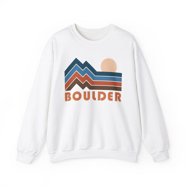Boulder, Colorado Sweatshirt Retro Mountains, Boulder Unisex Graphic Crewneck