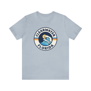 Buy light-blue Clearwater, Florida T-Shirt - Retro Unisex Clearwater Shirt - Wave Circle