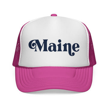 Buy pink Maine Retro Mountains Trucker Hat