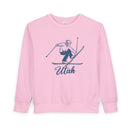 Utah Toddler Sweatshirt - Vintage Ski Utah Toddler Crewneck Sweatshirt-3