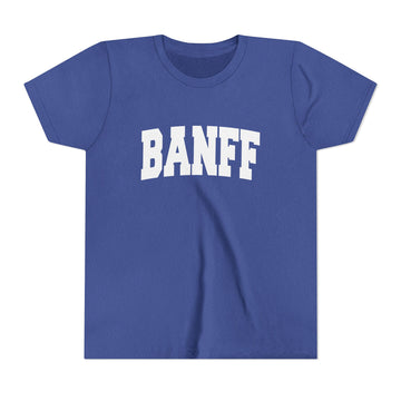 Buy heather-true-royal Banff, Canada Youth Graphic Tee - Kids Banff T Shirt