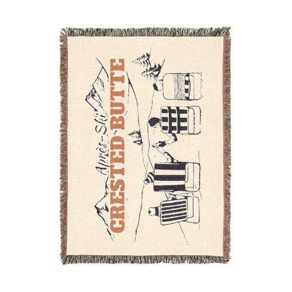 Crested Butte, Colorado Ski Town Throw Blanket | Mountain Woven Blanket
