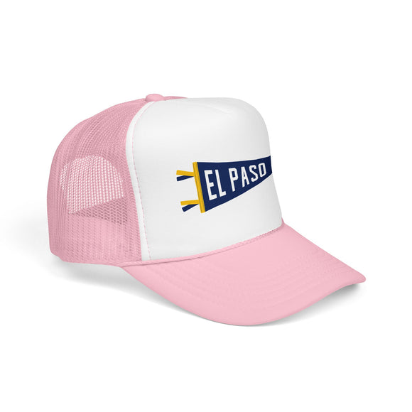 El Paso, Texas Pennant Trucker Hat — Retro Flag Foam Cap