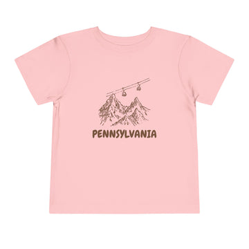 Buy pink Pennsylvania Toddler T-Shirt — Vintage Gondola Ski Mountain Tee