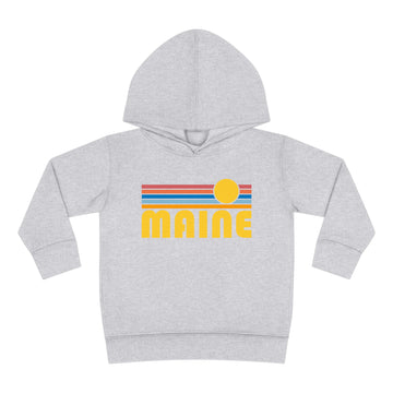 Maine Toddler Hoodie - Retro Sunrise Unisex Maine Toddler Sweatshirt - 0