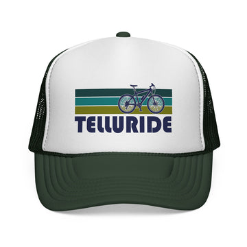 Buy dark-green Telluride, Colorado Retro Bike Trucker Hat - Vintage Style Telluride Cap