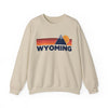 Wyoming Sweatshirt Retro Mountains, Wyoming Unisex Crewneck, Vintage Cozy Jumper, Gift for Outdoor Lovers