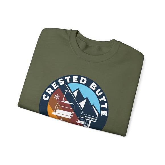 Crested Butte, Colorado Sweatshirt - Ski Lift Crested Butte Crewneck Sweatshirt