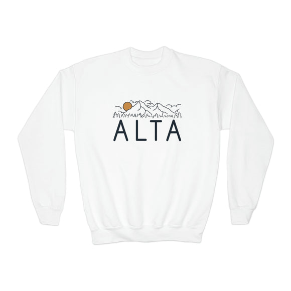 Alta, Utah Youth Sweatshirt - Unisex Kid's Alta Crewneck Sweatshirt