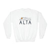 Alta, Utah Youth Sweatshirt - Unisex Kid's Alta Crewneck Sweatshirt