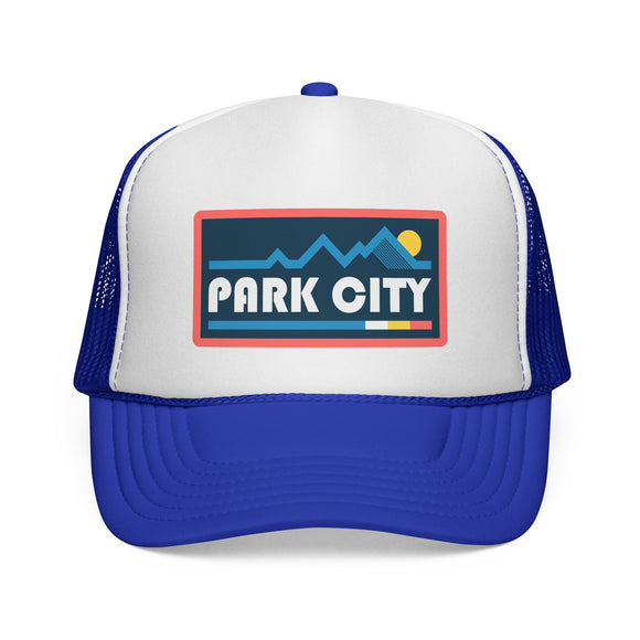 Park City, Utah Retro Mountains Trucker Hat - Vintage Style Park City Cap