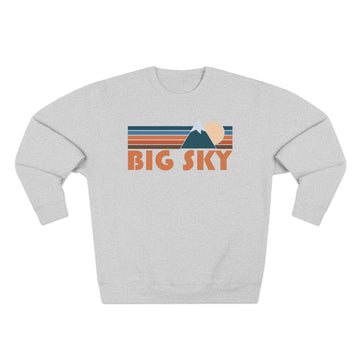 Premium Big Sky, California Retro Mountain Graphic Sweatshirt - 0