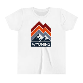 Wyoming Youth Shirt - Retro Mountain Wyoming Kid's T-Shirt