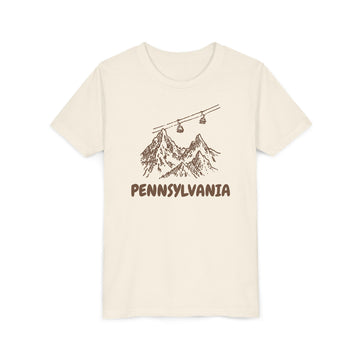 Pennsylvania Youth T-Shirt — Vintage Gondola Ski Mountain Tee
