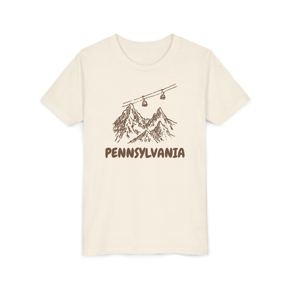 Pennsylvania Youth T-Shirt — Vintage Gondola Ski Mountain Tee