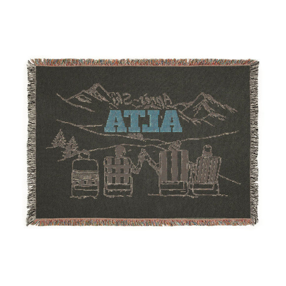 Alta, Utah Ski Town Throw Blanket | Mountain Woven Blanket