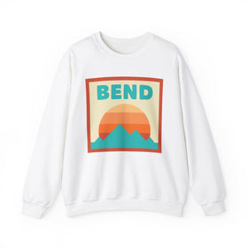 Retro Bend, Oregon Sweatshirt, Mountain Sun Design, Unisex Crewneck, Gift for Outdoorsy Friends, Vintage Bend, Oregon Jumper
