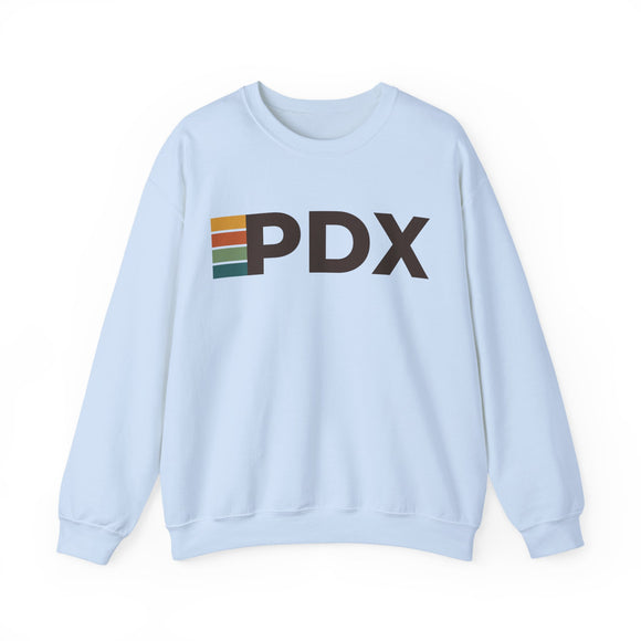 Portland, Oregon PDX Retro Stripe Sweatshirt